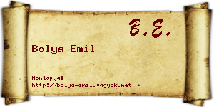 Bolya Emil névjegykártya