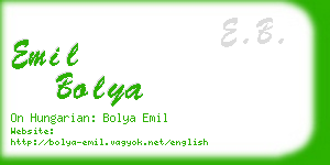 emil bolya business card